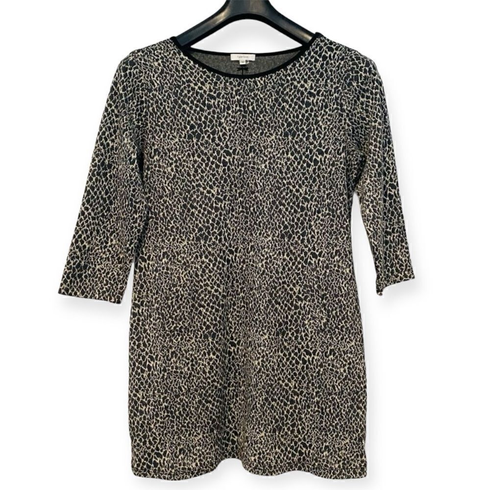 Tyler Boe Animal Print Leopard Shift Tunic Dress w/Pockets Size Medium